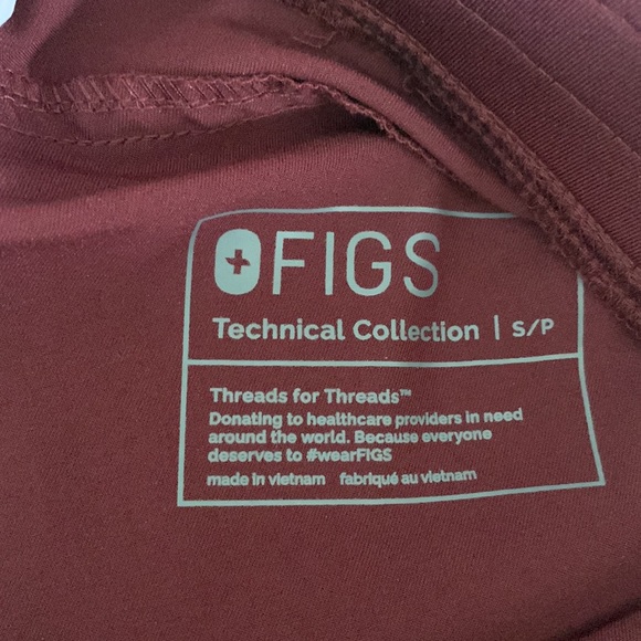 FIGS BURGANDY SCRUB PANTS- PETITE SMALL - Picture 3 of 6